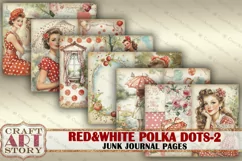 Retro fashion Junk Journal Kit Red&white polka dots part 2 Product Image 2