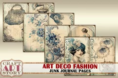 Art deco fashion Junk Journal Pages,Elegance 20s scrapbook Product Image 2