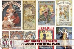 Art Nouveau Poster Ephemera Pack,Printable kit junk journal Product Image 2