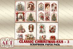 Classic Christmas Scrapbook Paper Pack-3,8x8 DIGITAL papers Product Image 2