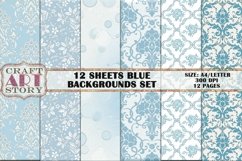 Kit Backgrounds Collage 12 Sheets BLUE Product Image 2