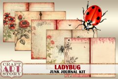 Vintage Ladybug Junk Journal Pages,Insects ephemera papers Product Image 2