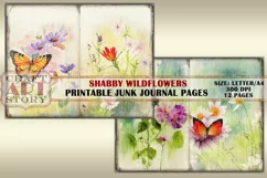 Shabby Wildflowers junk journal Pages,picture collage Product Image 2