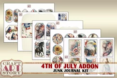 Patriotic Junk Journal Pages,4th of July scrapbook papers AD Product Image 2