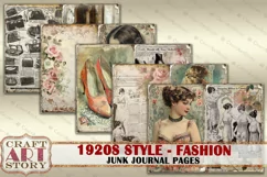 Vintage fashion Junk Journal Kit 1920s style, Collage Sheets Product Image 2