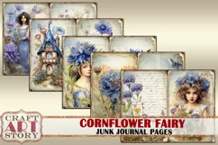 Cornflower Fairy fantasy Junk Journal Pages,fairies Product Image 2