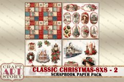 Classic Christmas Scrapbook Paper Pack-2,8x8 DIGITAL papers Product Image 2