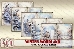 Vintage Winter Woodland Junk Journal Kit,Printable Collage Product Image 2