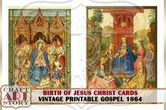 Vintage christmas nativity Birth of Jesus Christ digital Product Image 2