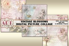 Vintage Blossoms Digital picture collage,printable papers Product Image 2