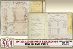 Vintage paper pack Account book ledger Pages,old papers set Product Image 2