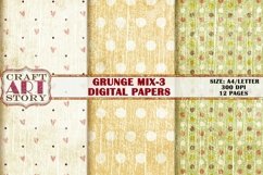 Grunge floral Pattern printable Papers,Kit Backgrounds Product Image 2