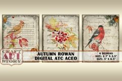 Autumn rowan Digital Atc ACEO,collage printable cards Product Image 2