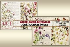Old paper Wildflowers Junk Journal Pages,backgrounds kit Product Image 2