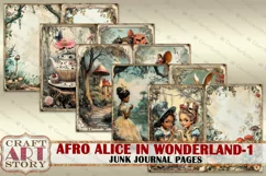 Afro Alice in Wonderland-1 Junk Journal Pages,scrapbook Product Image 2