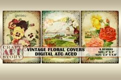 Vintage floral covers digital Card Set,Cards Atc ACEO Product Image 2