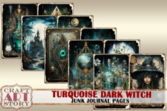 Turquoise dark witch Junk Journal Pages,scrapbook printables Product Image 2