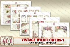 Vintage Wildflowers junk journal Supplies,Botanical Product Image 2