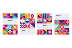 Geometric shape poster. Memphis journal cover with Swiss geo Product Image 1