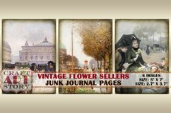 Vintage Flower Sellers,Fall Market art junk journal Pages Product Image 3