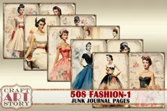 Retro 50s fashion Junk Journal Pages part 1 Product Image 3