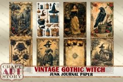 Vintage Gothic Witch Junk Journal Paper,scrapbook printables Product Image 3