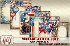 4th of July Junk Journal Pages,form Patriotic scrapbook Product Image 3