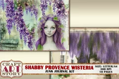 Shabby Wisteria junk journal Pages,picture collage,Digital Product Image 3