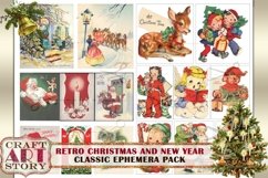 Retro Christmas Ephemera Pack,1950s papers,retro card Product Image 3
