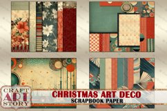 Vintage Christmas Art Deco scrapbook paper Pack, Printable Product Image 3