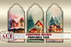 Christmas houses ephemera tags,xmas decoupage Christmas Product Image 3