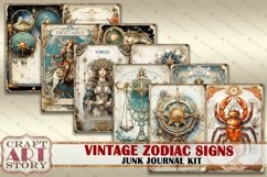 Vintage astrology junk journal Pages printable,Zodiac Signs Product Image 3