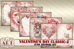 Valentine&#039;s Day-2 classic Junk Journal Kit,Printable Collage Product Image 3