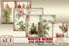 Winter Herbs fantasy Junk Journal Pages,fairies printables Product Image 3