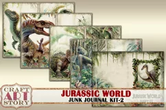 Jurassic World junk journal watercolor Kit-2,Dinosaurs Product Image 3