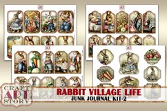 Vintage Bunny Collage Junk Journal Kit-2 Rabbit village life