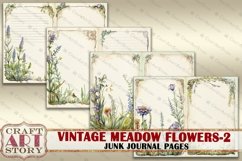 Vintage meadow flowers-2 junk journal Pages,Botanical Product Image 3
