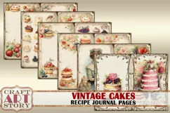 Vintage Cookery Recipe food junk journal,Cakes cookbook Page Product Image 3