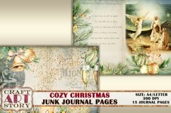 Vintage Cozy Christmas Junk Journal Kit,Xmas Collage Pages Product Image 3