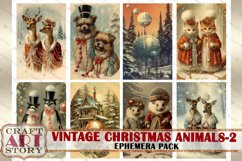 Vintage Christmas animals Ephemera Pack-2,winter images Product Image 3
