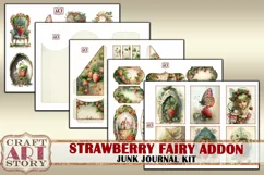 Strawberry fairy Junk Journal Pages,scrapbook papers ADDON Product Image 3