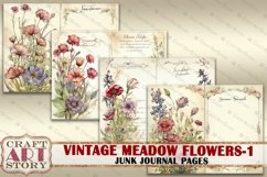 Vintage meadow flowers-1 junk journal Pages,Botanical Product Image 3