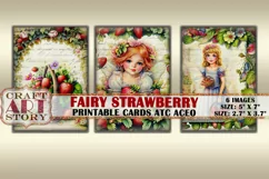 Fairy Strawberry Collage Digital picture cards Atc ACEO Product Image 3