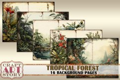 Tropical forest Blank background junk journal Pages Product Image 3