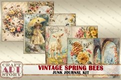 Vintage Spring bees Junk Journal Pages, digital papers Product Image 3