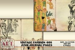 Vintage fashion 60s junk journal Pages,Digital Sheet Product Image 3