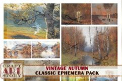 Vintage autumn painting Ephemera Pack,fall digital kit Product Image 3