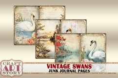 Vintage shabby swans Collage picture junk journal Pages Product Image 3