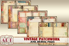 Vintage patchwork Junk Journal Pages,quilt backgrounds Product Image 3