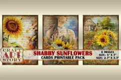 Vintage shabby chic sunflowers collage,Atc ACEO Product Image 3